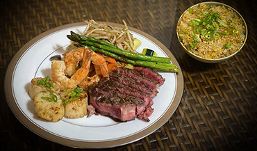 Steak, Shrimp, Scallops & Fried Rice